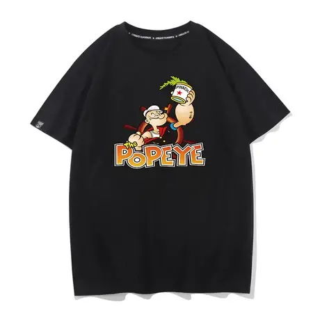 秀洛大力水手情侣装短袖半袖纯棉潮流圆领体恤男士t恤夏季ins潮t商品大图