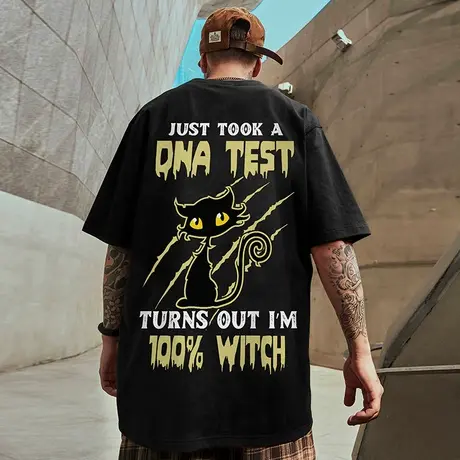 oversize日系潮牌胖子男装大码国潮嘻哈宽松卡通短袖T恤大码半袖商品大图