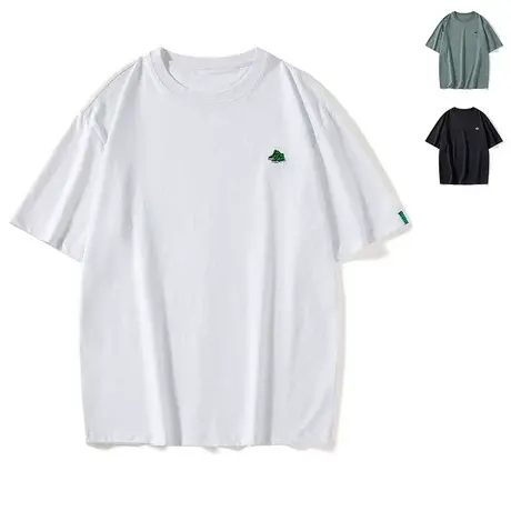 夏季新款短袖T恤男宽松韩版潮流简约刺绣上衣休闲潮牌半袖体恤男商品大图
