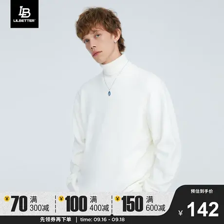 Lilbetter毛衣男冬季新款高领运动内搭毛衫纯色打底衫宽松针织衫图片