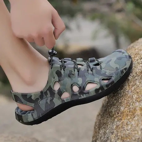 雨鞋男士时尚钓鱼水鞋胶鞋厨房户外溯溪涉水鞋防滑洗车防水鞋男款商品大图