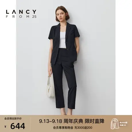 朗姿商场同款轻商务通勤短袖西装正装西服夏季新款休闲短款外套女图片