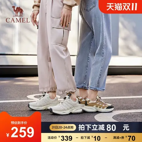 骆驼女鞋2023秋季新款百搭轻便厚底增高鱼骨老爹鞋运动鞋休闲鞋女商品大图
