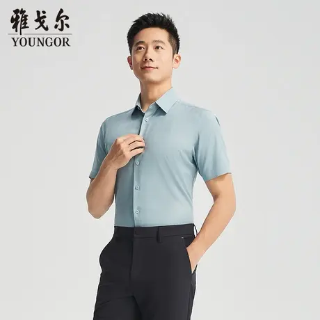 【商场同款】雅戈尔男士短袖衬衫夏季新款官方商务休闲短袖衬衫男商品大图