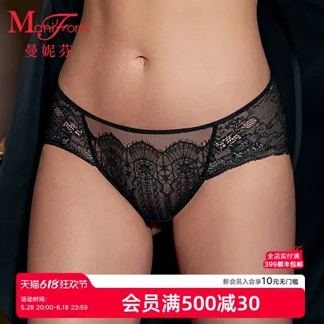 【品牌新款】曼妮芬性感轻透蕾丝裤中低腰三角裤女士内裤20612384商品大图