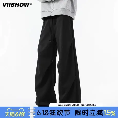 VIISHOW牛仔裤男生裤子直筒裤秋季潮流男裤美式高街男款休闲长裤商品大图