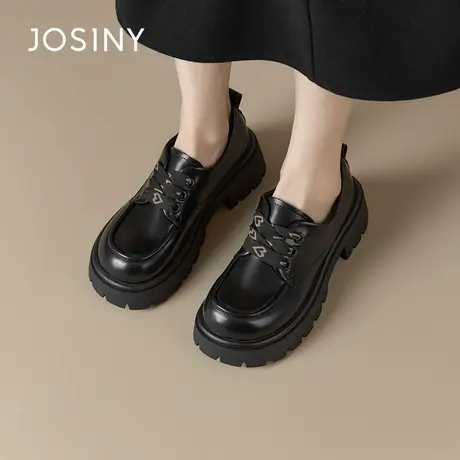 卓诗尼小皮鞋厚底乐福鞋英伦风2025新款春夏百搭一脚蹬jk女款单鞋图片