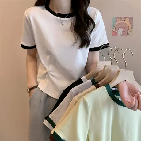 纯欲独特别致美式复古甜辣妹短款上衣高级设计感小众短袖t恤女夏图片