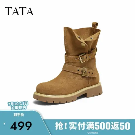 TATA他她女鞋靴子2025年冬时尚百搭女休闲长筒靴新款鞋子CF501DZ5商品大图