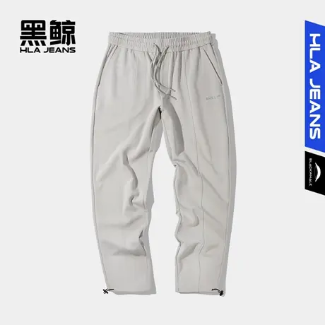 黑鲸HLAJEANS海澜之家旗下潮牌宽松直筒休闲裤男抽绳松紧裤卫裤男图片