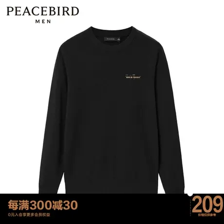 太平鸟男装 休闲毛衣秋冬新款英文刺绣毛衣毛套衫潮 B1EBB4320图片