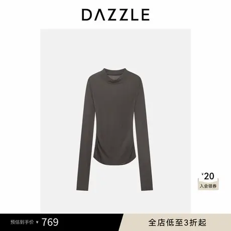 DAZZLE 地素奥莱基础内搭冬季天丝莱赛尔混纺高领打底长袖T恤图片