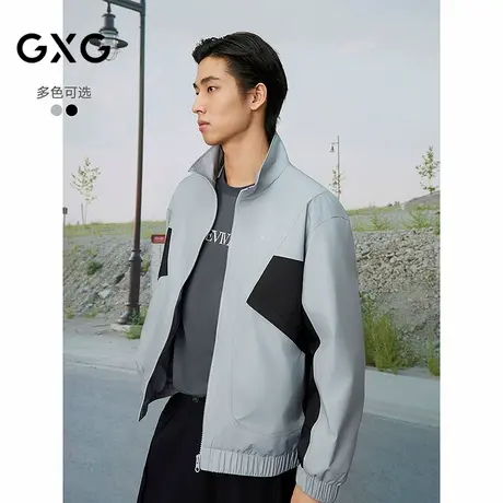 GXG男装 户外立领三防反光华夫格简约通勤夹克外套 25年春新品商品大图