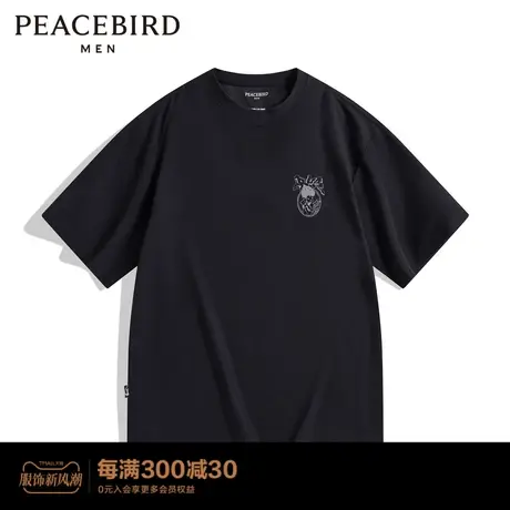 【陆冲派对】太平鸟男装 2023年夏季新款刺绣短袖T恤男B2DAD2305商品大图