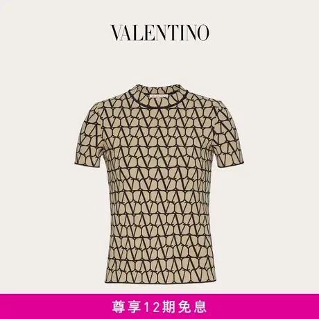 【24期免息】华伦天奴VALENTINO女士V标志弹力黏胶纤维短袖商品大图