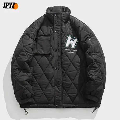 工装棉服男士潮牌棉袄冬季美式大码复古新款立领棉衣情侣冬装外套图片