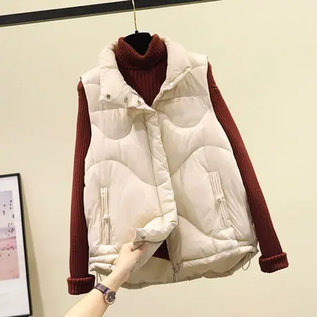 短款羽绒棉马甲背心女2023秋冬新款韩版宽松轻薄百搭坎肩马夹外穿图片