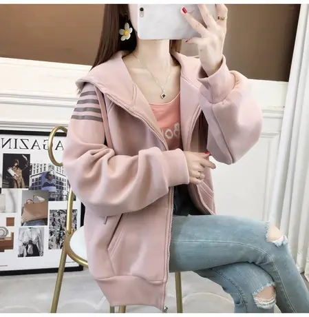 今年流行连帽加绒加厚卫衣外套女2023新款爆款秋冬季宽松洋气减龄商品大图