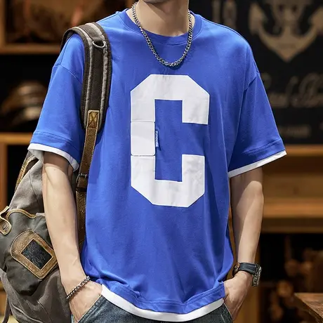 Modi Nick/摩帝尼克时尚百搭潮牌男士T恤宽松舒适纯棉男款上衣T恤商品大图