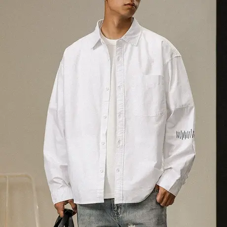 潮流百搭高端上档次衬衣高级感国风衬衫轻奢男装时尚舒适高端衬衫商品大图