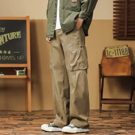 秋冬季百搭大码潮流男裤男士上档次裤子直筒工装直筒时尚休闲裤商品大图
