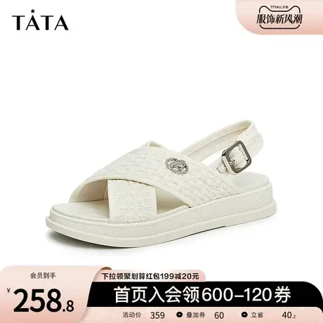 Tata他她百搭厚底运动凉鞋女软底沙滩凉鞋女2023夏季新款GCP01BL3图片