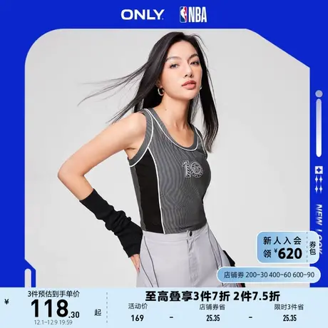 ONLY奥莱夏季NBA联名款潮酷圆领短款背心T恤女图片
