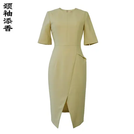 颈袖添香2024春夏季新款时尚气质职业装包臀裙修身显瘦女士连衣裙图片