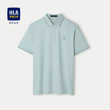 HLA/海澜之家丝光棉POLO衫2024春夏新款含桑蚕丝印花短袖男图片