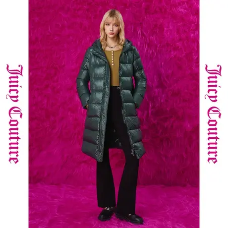 Juicy Couture橘滋新款上衣女外套暗秘森林织标修身羽绒服商品大图