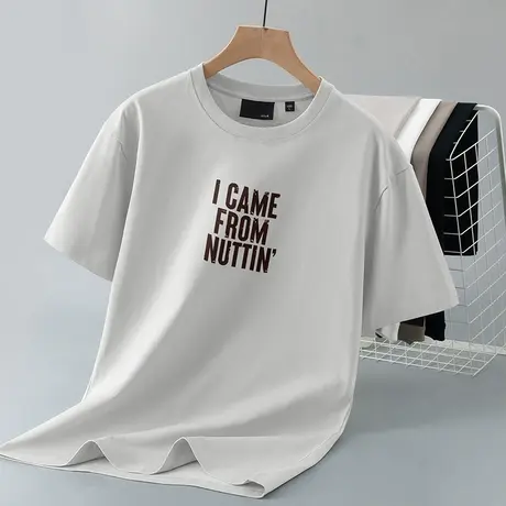 250g重磅纯棉t恤男短袖夏季宽松圆领上衣服美式全棉半袖厚实体恤商品大图