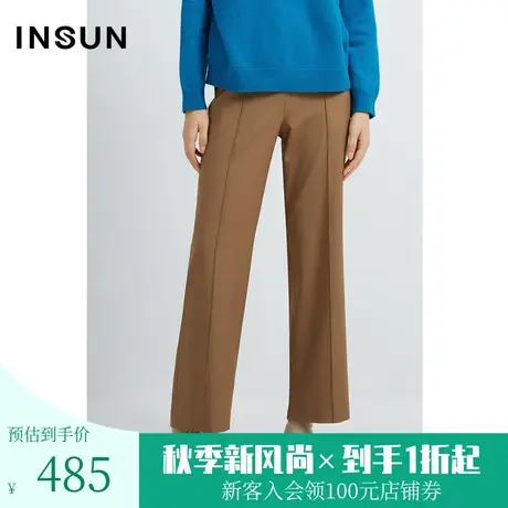 恩裳2022冬新品经典立体裤中线显瘦直筒百搭通勤羊毛女裤图片