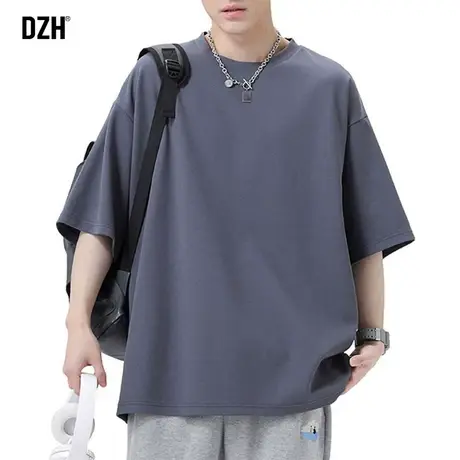 男士深灰色重磅t恤男300g衣服夏季男款短袖潮牌潮流体恤衫半截袖商品大图