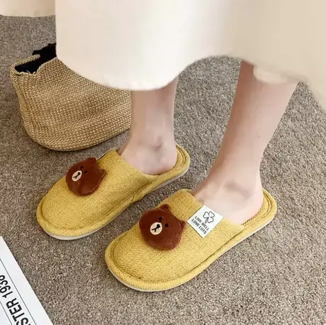 面包超人秋冬季新款厚底时尚拖鞋女外穿可爱少女心包头棉拖鞋女商品大图