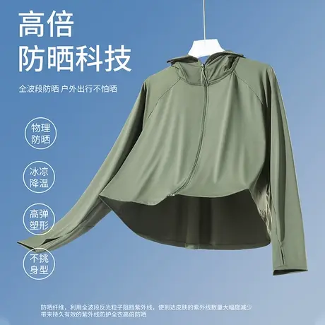 婷美防晒衣女夏季黑胶帽檐防紫外线冰丝防晒服户外骑行外套皮肤衣图片