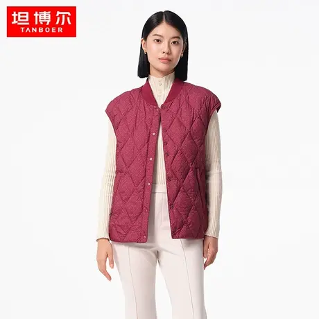 坦博尔羽绒马甲女款2023新款中老年秋冬保暖落肩坎肩马甲TB231016图片