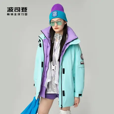 【买3免1】波司登女羽绒服鹅绒中长款工装运动廓形中性风商品大图