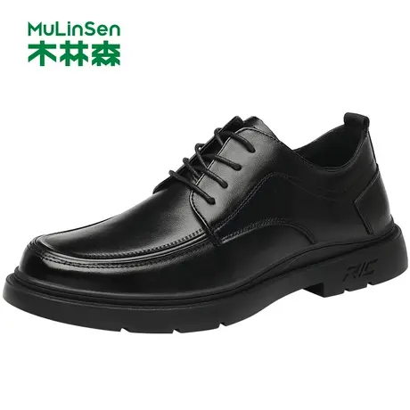 木林森男鞋真皮2023春季新款商务休闲皮鞋男头层牛皮中年爸爸鞋子商品大图