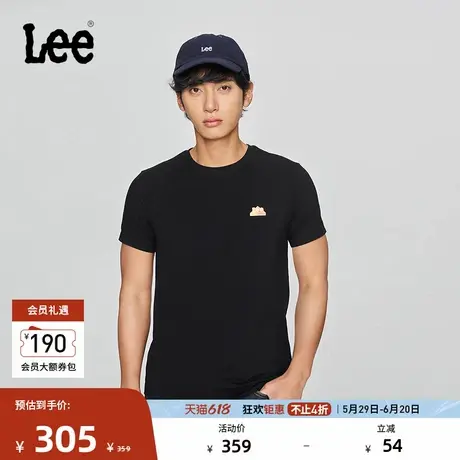 Lee商场同款25春夏新品修身版圆领渐变效果印花Logo男短袖T恤休闲商品大图