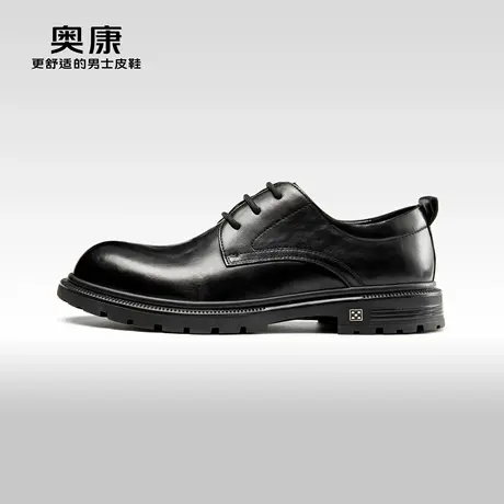 AOKANG奥康春秋季新款商务正装德比鞋男真皮厚底耐磨约会鞋商品大图
