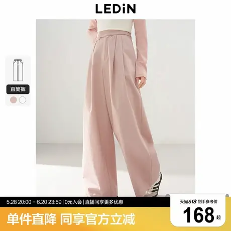 乐町宽松显瘦休闲裤女2025年春季新款垂感百搭阔腿裤子韩系直筒裤商品大图