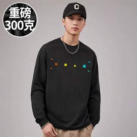 300g重磅2025潮牌男士胖子t恤纯棉加肥加大码男装春秋季款长袖潮商品大图