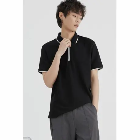w2xpolo衫男休闲短袖T恤夏季修身款爸爸保罗衫翻领日系菠萝衫男装商品大图