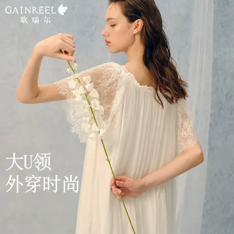 歌瑞尔可外穿睡裙女款2025新款性感纯欲睡衣女蕾丝家居服连衣裙商品大图