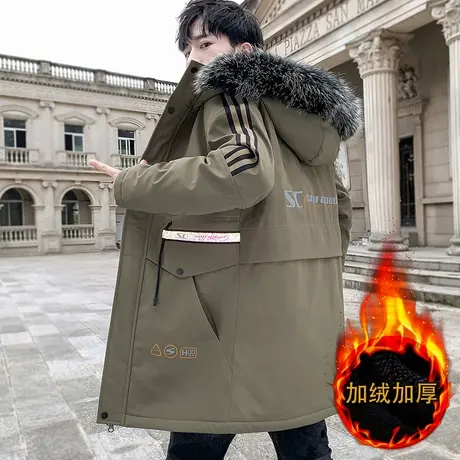 棉衣男冬季2023新款潮流中长款加绒加厚派克服男款外套男冬装棉袄商品大图