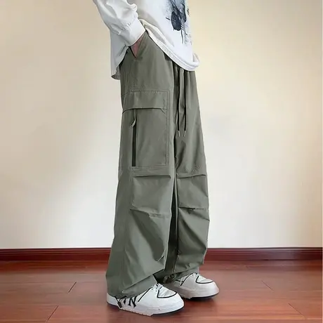 唐狮秋季新款男生休闲裤伞兵裤三防直筒长裤冲锋工装裤潮酷夏tu商品大图