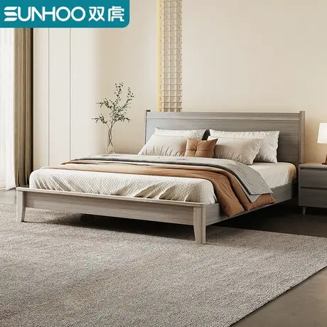 实木床主卧现代简约白蜡木1.5米1米8双人床卧室小房间省空间sm101商品大图