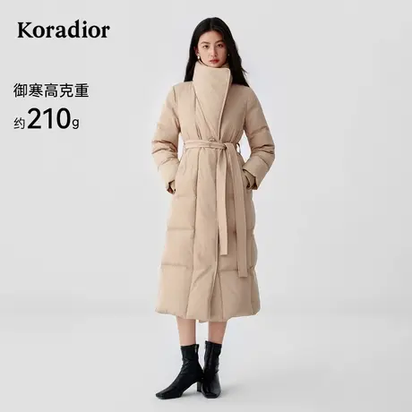 【花瓣羽绒】珂莱蒂尔2025冬新双门襟90鹅绒加厚御寒长款羽绒服商品大图