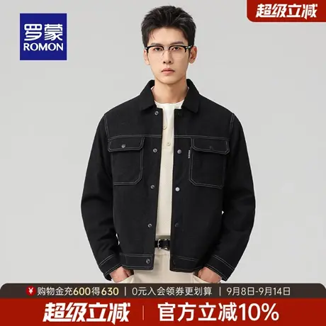 罗蒙男士时尚休闲翻领夹克衫2025秋季新款户外风通勤必备百搭外套商品大图