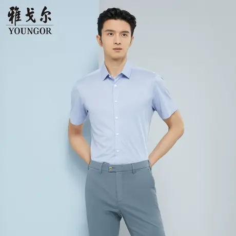 雅戈尔奥莱 商场同款男士短袖衬衫新款官方正品商务休闲短袖衬衫商品大图